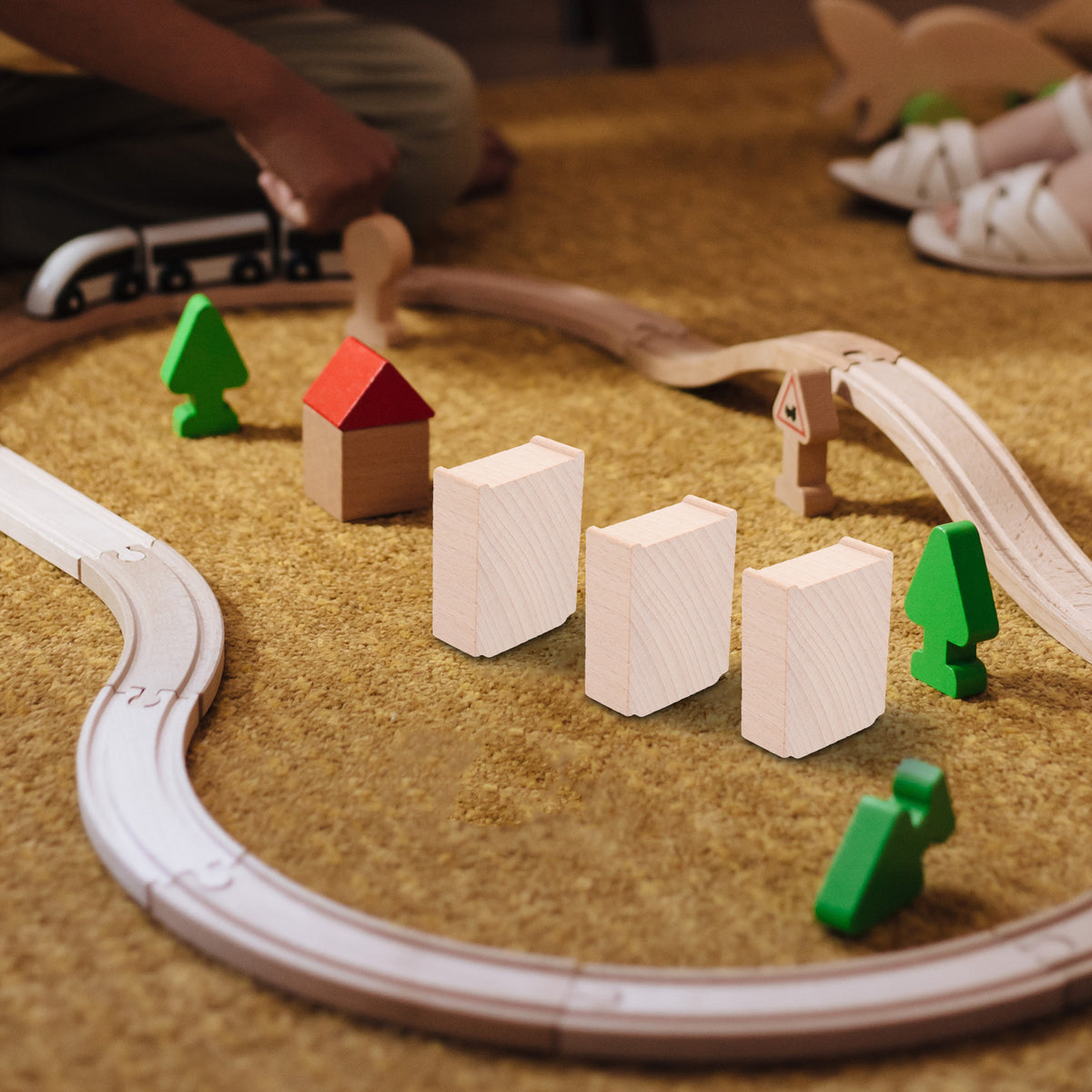 6 Pcs Wooden Train Track Bridge Supports Accessories V751745