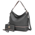 Vegan Leather Womens Shoulder Bag with Wallet 2 Pieces G44496