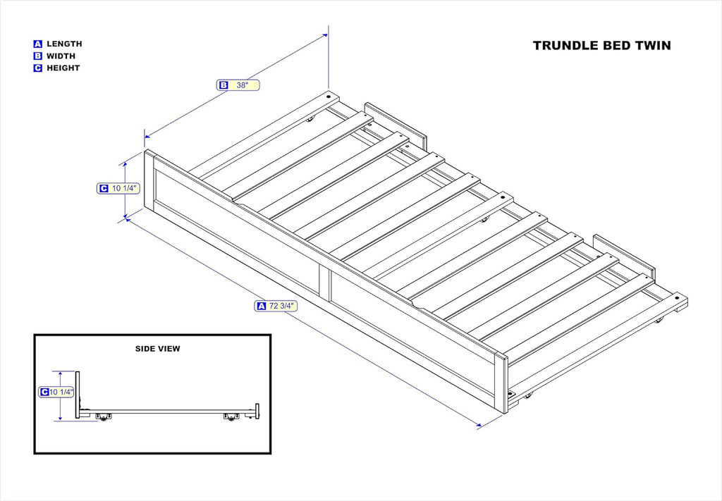 Grey Trundle Bed Y74403