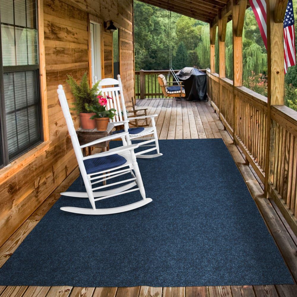 Indoor Outdoor Carpet with Rubber Marine Backing - Blue - 6 Feet x 25 Feet C30669