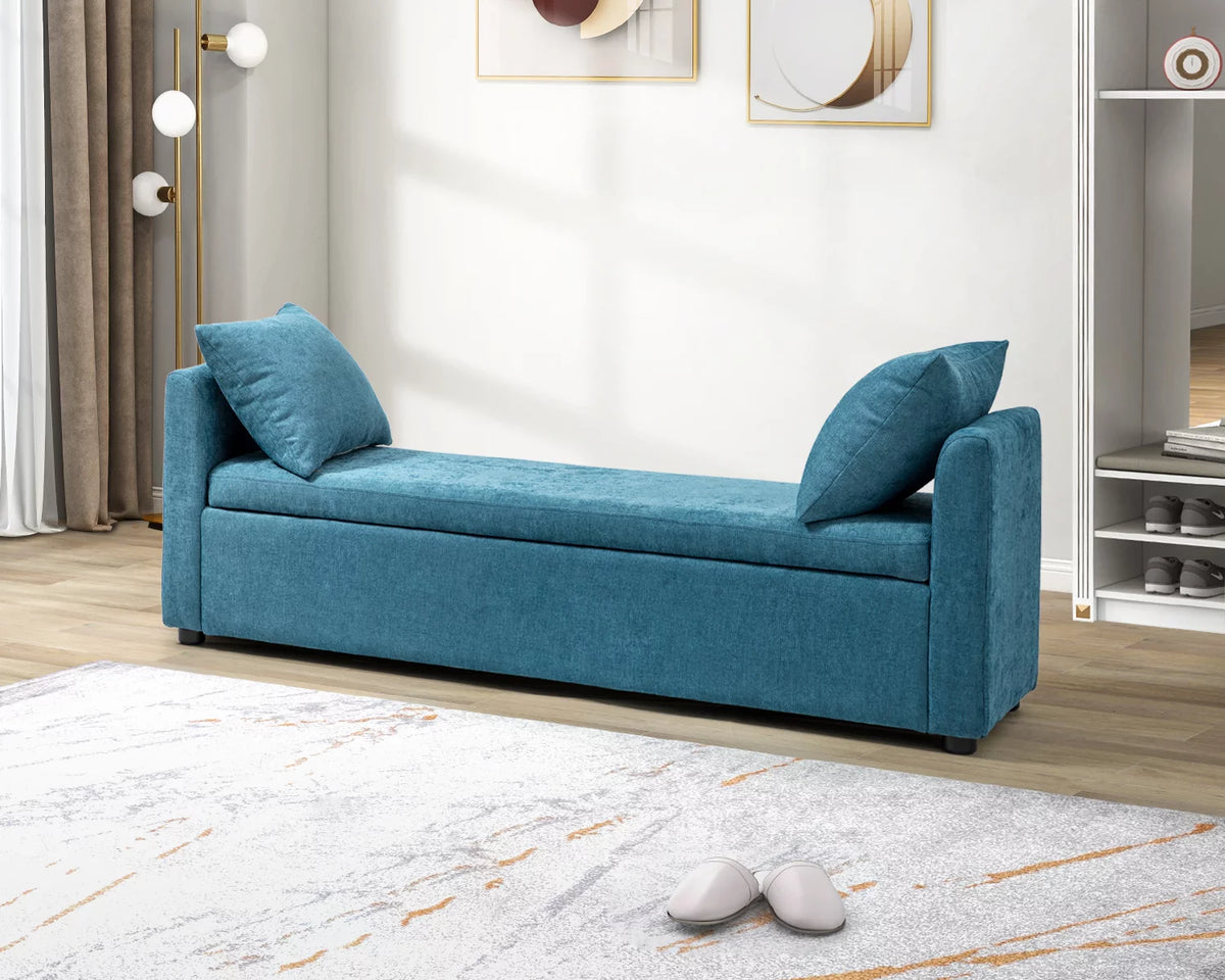 Upholstered Storage Bench with Two Pillows G88009