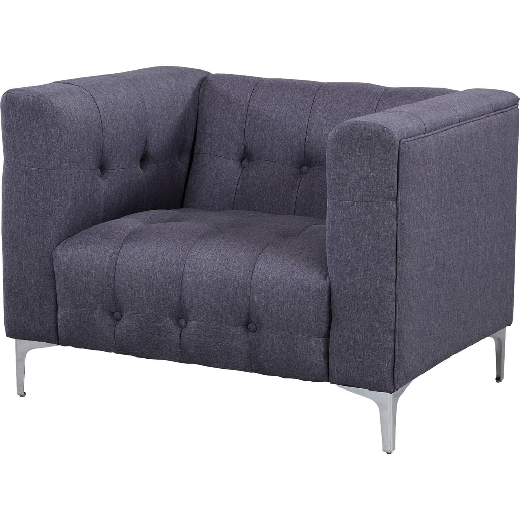 Grey Fabric Tufted Club Chair U47113