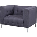 Grey Fabric Tufted Club Chair U47113