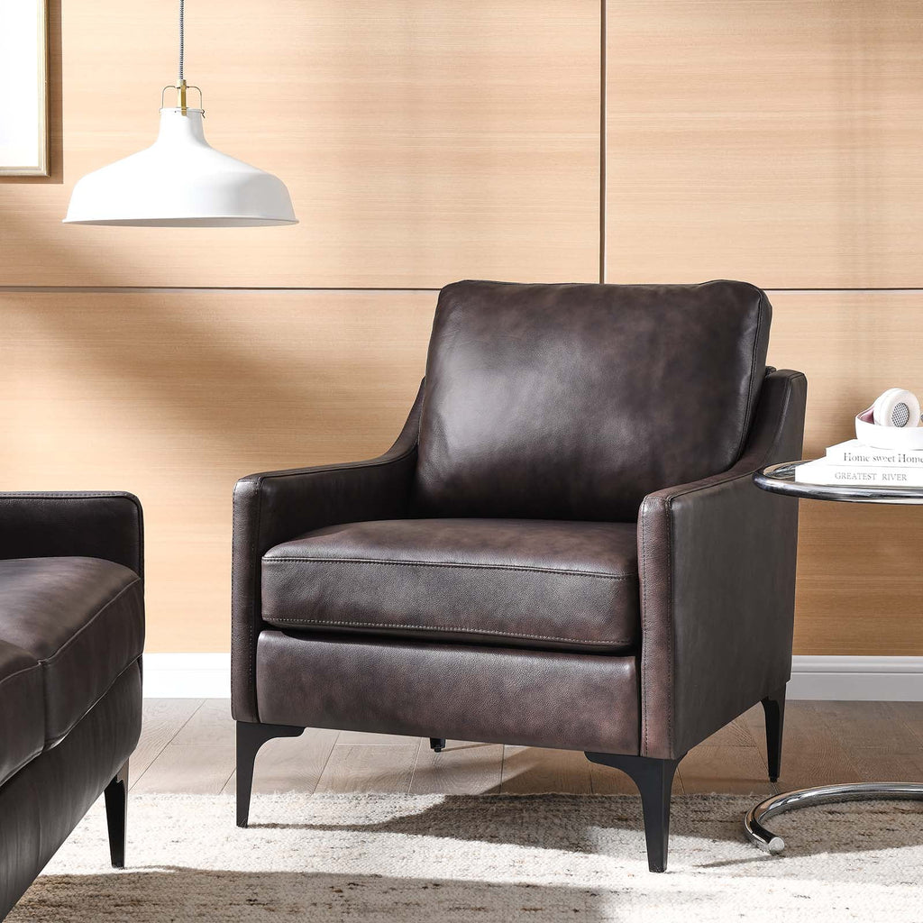 Brown Leather Armchair V62897