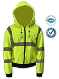 Class 3 Hi Visibility Water Resistant Reflective Hoodie C55039