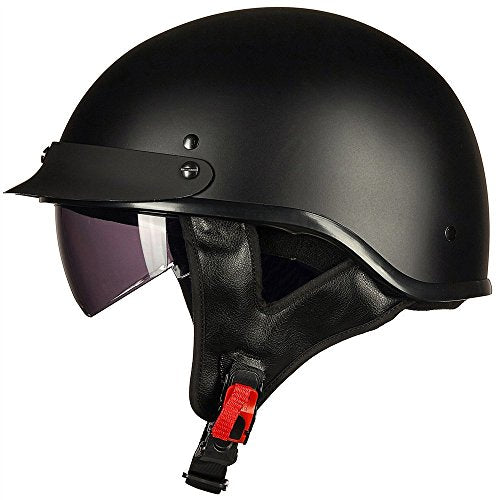 Half Helmet Motorcycle Open Face Sun Visor DOT Approved Y68096