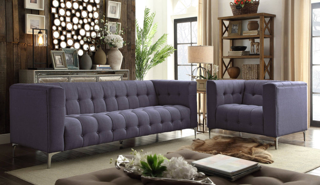 Grey Fabric Tufted Club Chair U47113