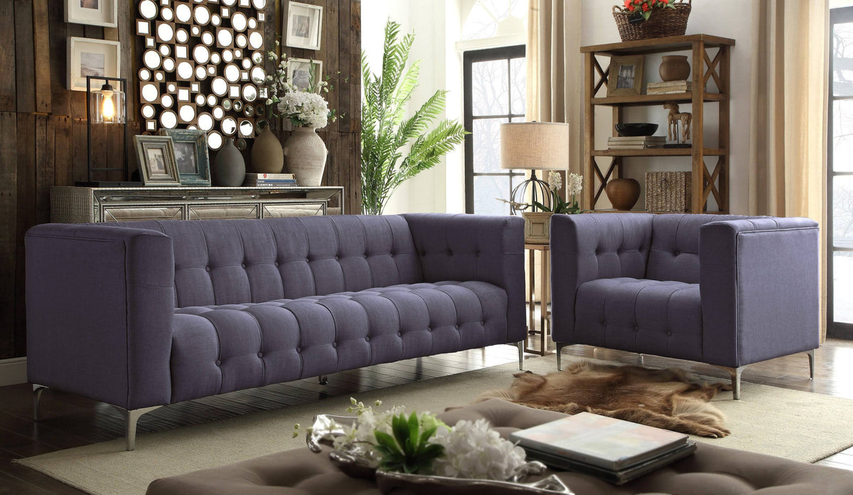 Grey Fabric Tufted Club Chair U47113