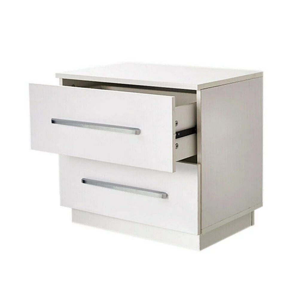 High Gloss 2 Drawer Nightstand with LED Light D334149