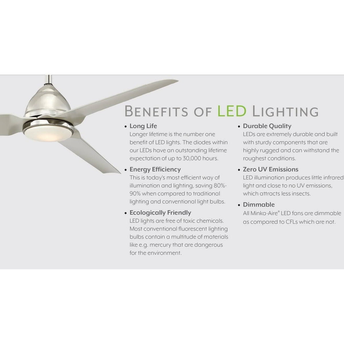 Polished Nickel Ceiling Fan K560