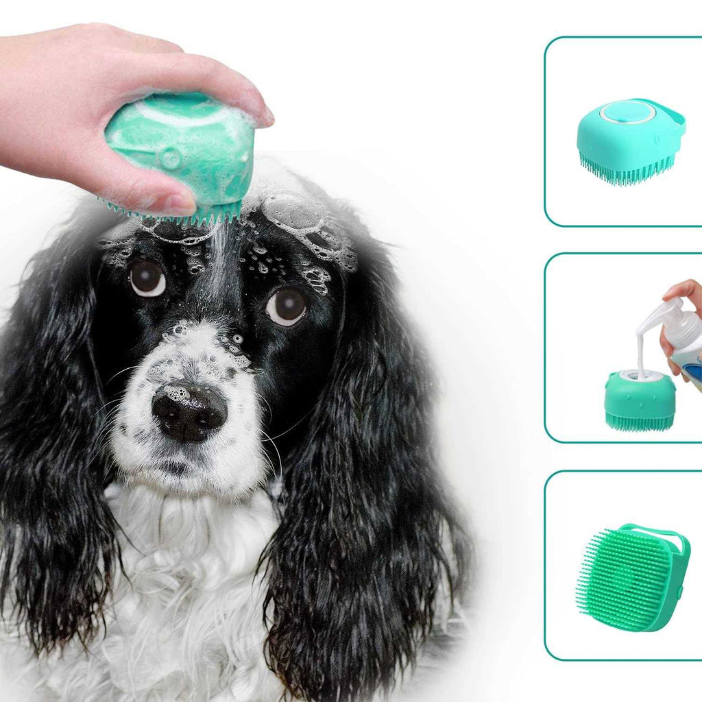 Pet Grooming Bath Massage Brush with Soap Dispenser L412891