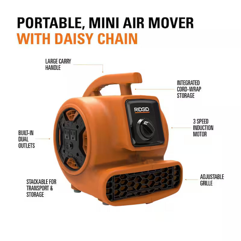 600 CFM 3-Speed Portable Blower Fan Air Mover Z76810