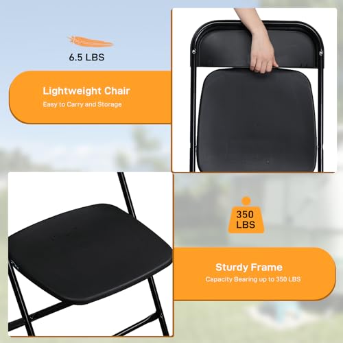 White 6pcs Folding Plastic Chair I99487
