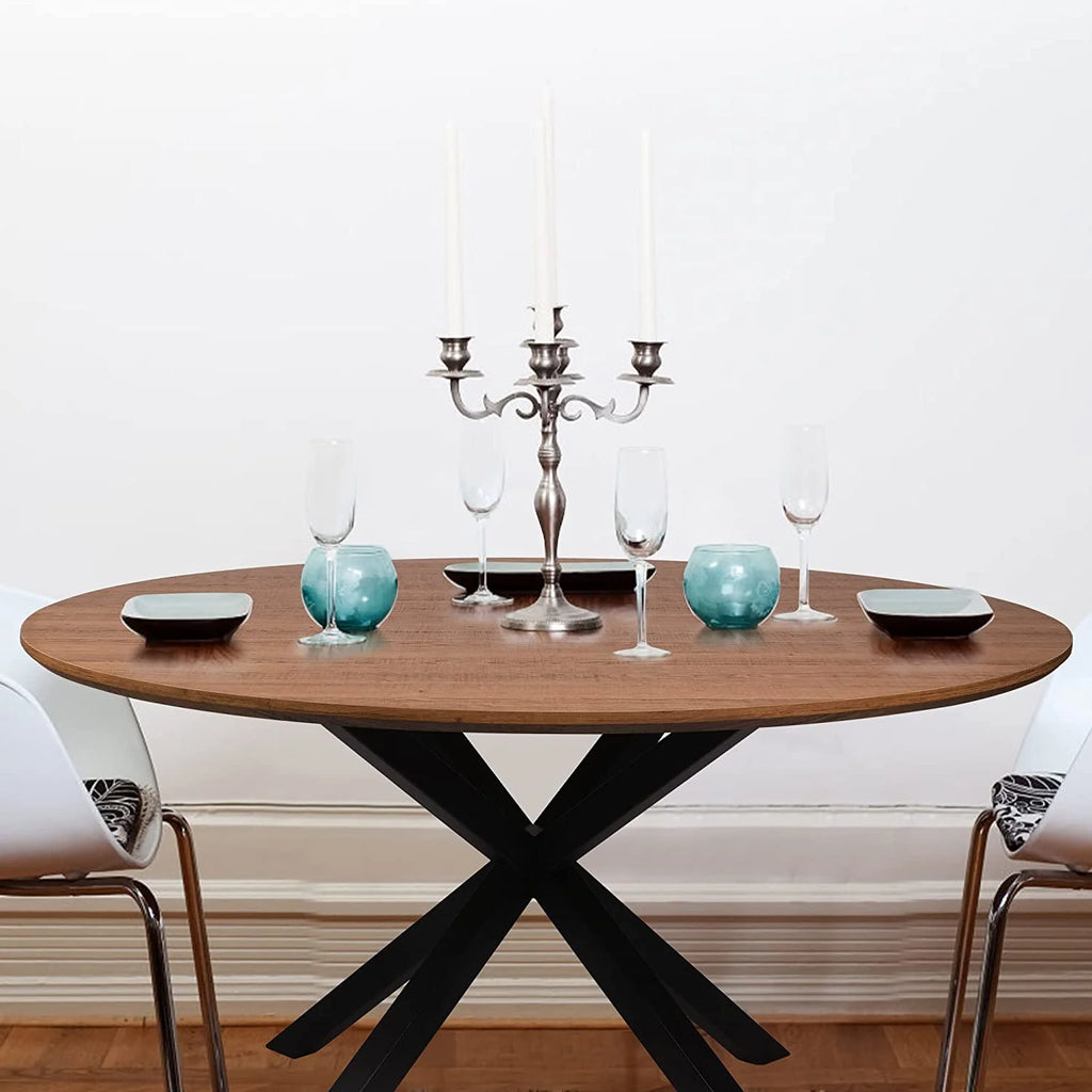 Mid-Century Modern Round Dining Table for 4-6 T8232