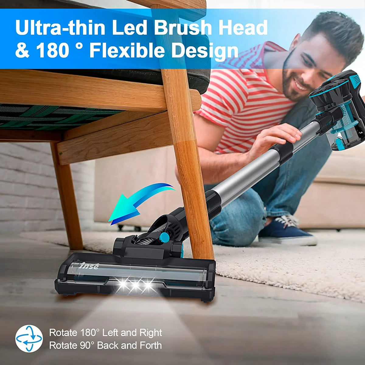 Cordless Stick Vacuum 20KPa 6-in-1 Blue X14288