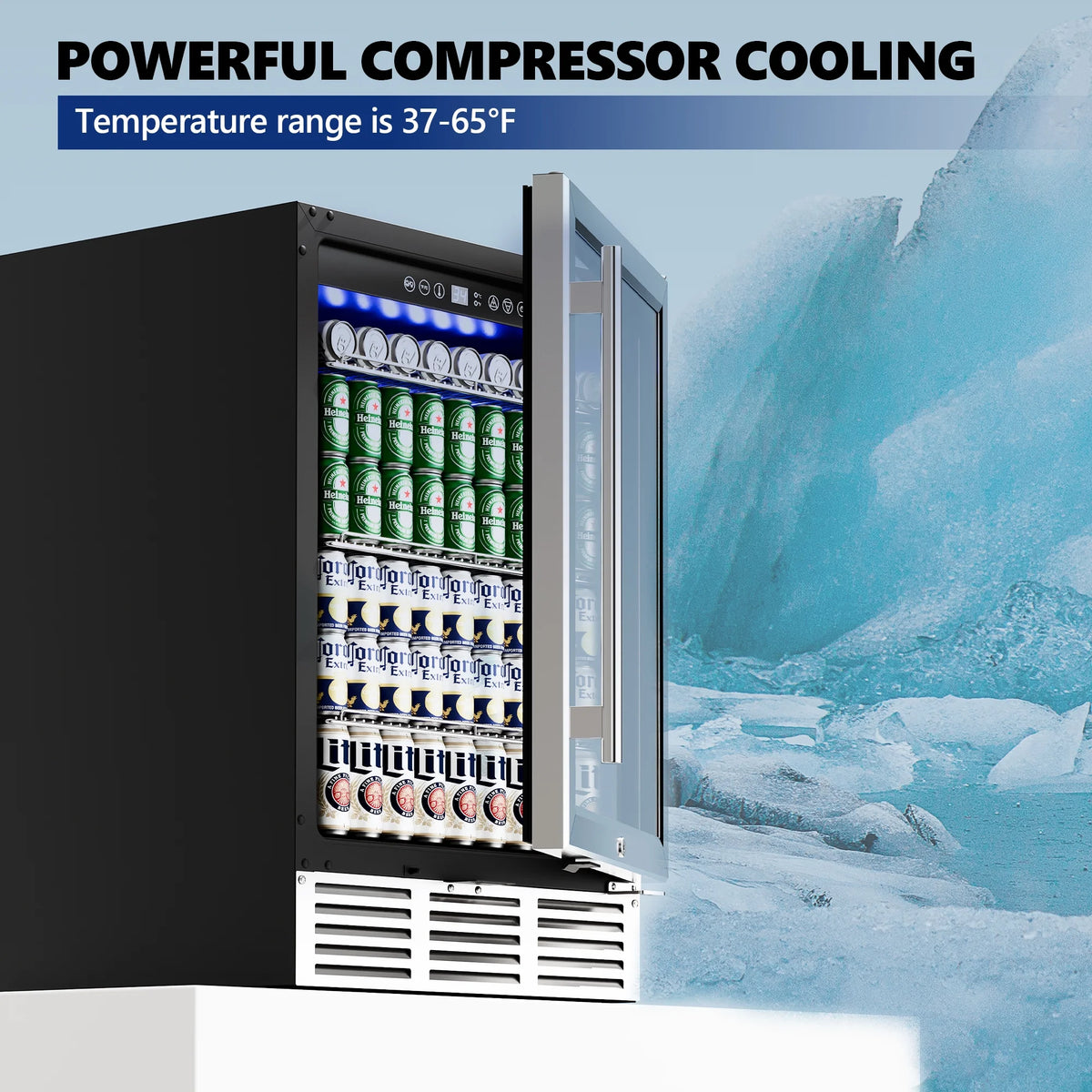15 Beverage Cooler 32 Bottle Wine Fridge Glass Door B654299