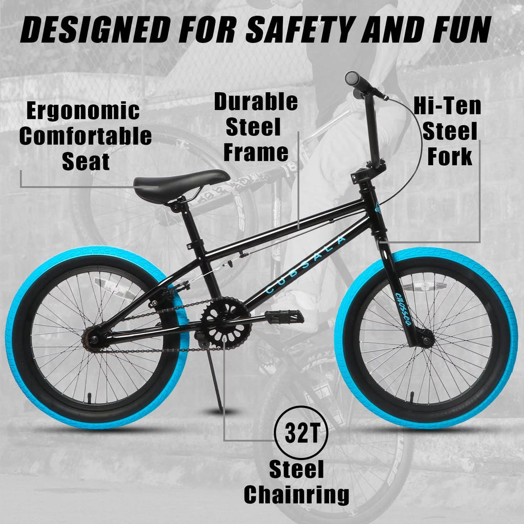 20 in Kids BMX Bike with 4 Pegs, Blue K548694