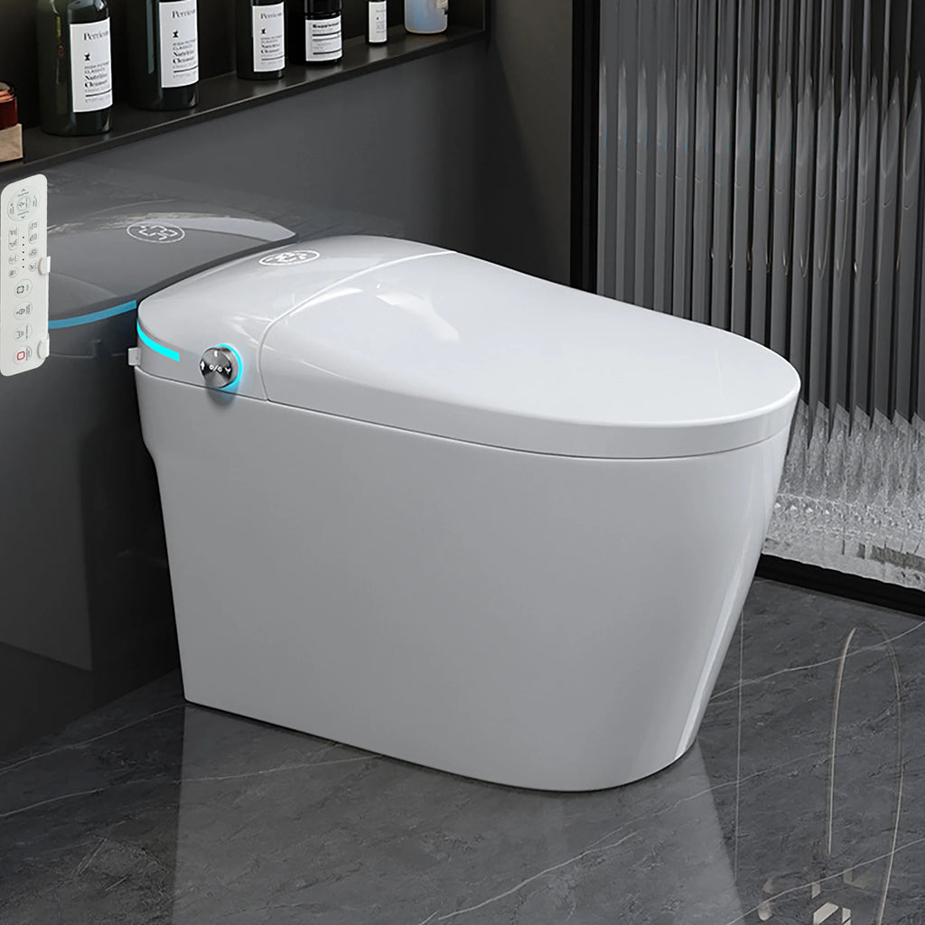 Smart Toilet with Bidet, Auto Open/Close Lid, Auto-Flush, Heater, Remote Control and Water Tank R456