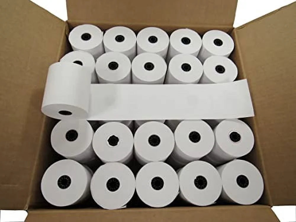 3" X 165' One Ply Bond Receipt Paper Rolls Pack of 50 V217