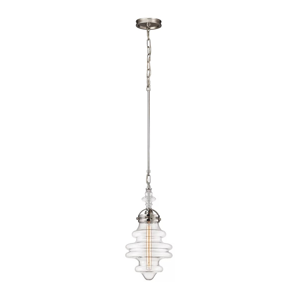 10-Inch Wide Polished Nickel Pendant B5298
