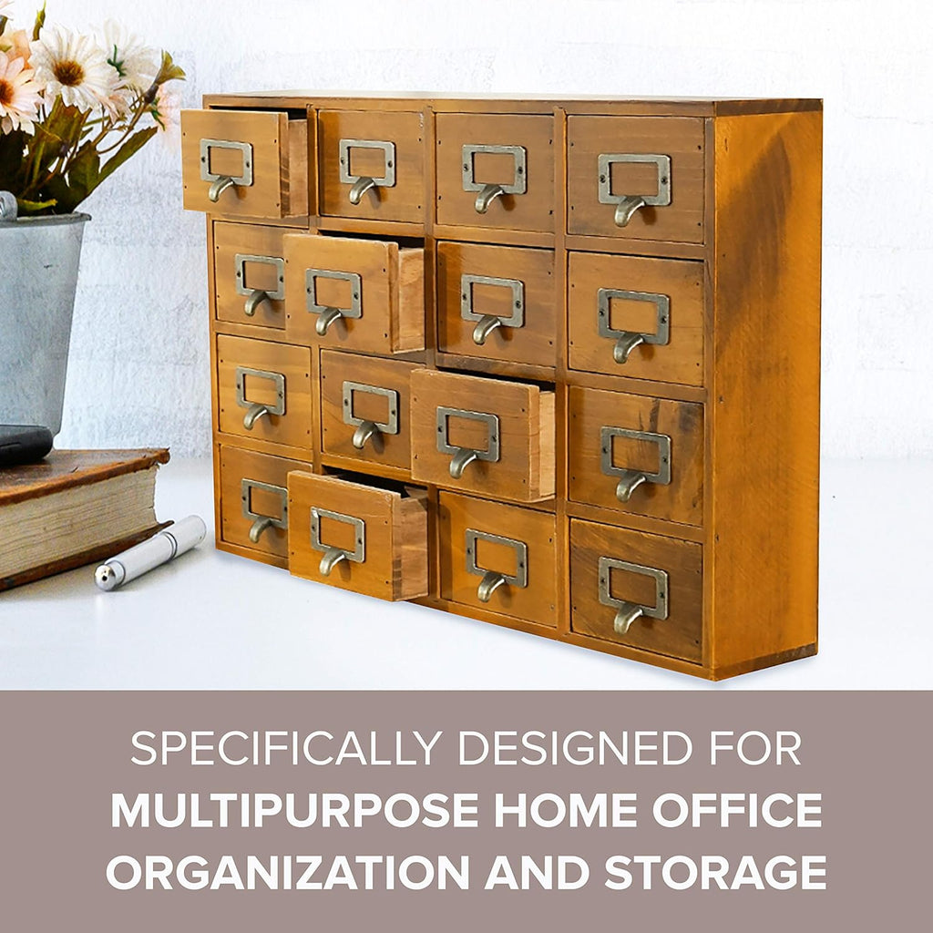 Wooden Desk Drawer Organizer with 16 Drawers T817