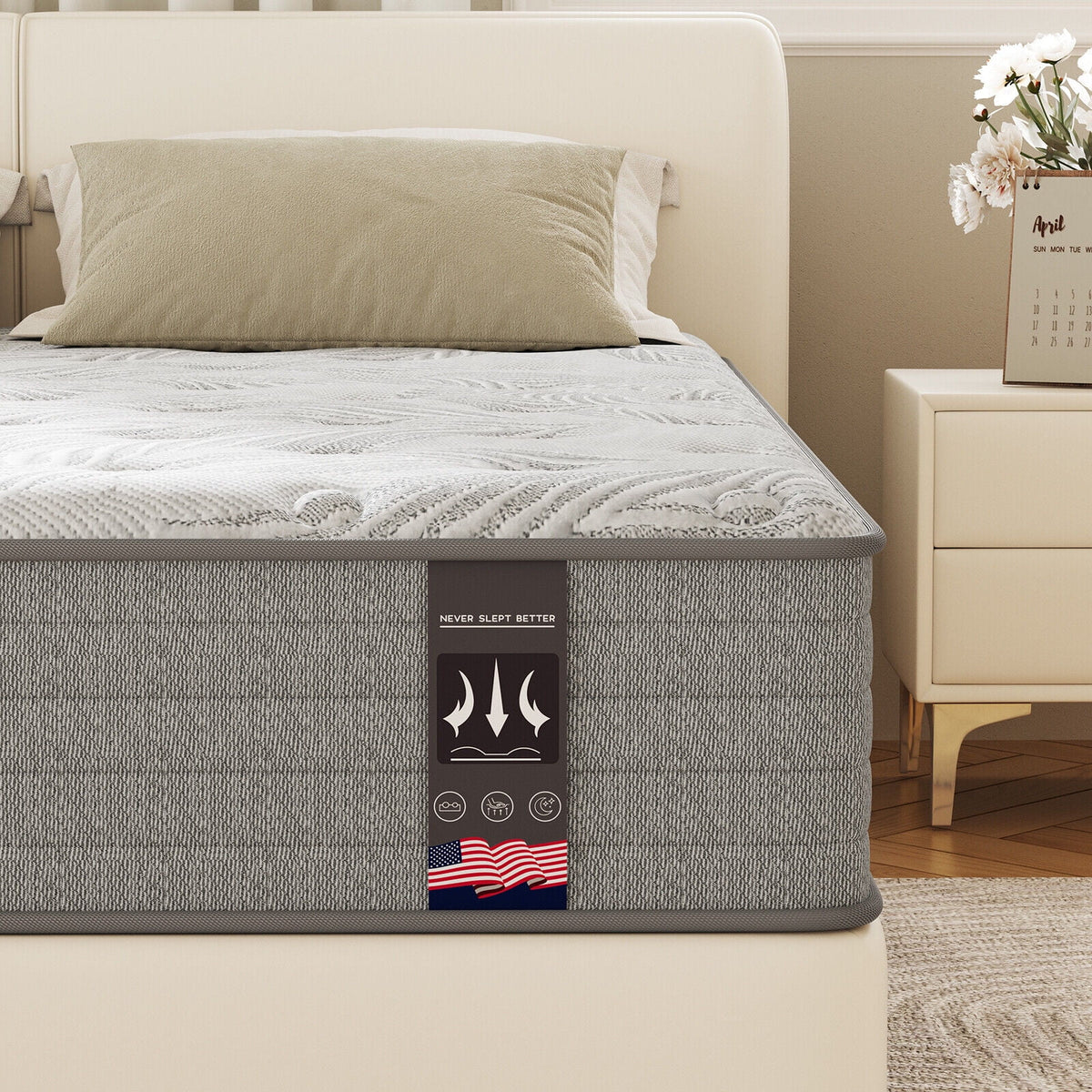 12 Inch Full Size Memory Foam & Spring Hybrid Mattress N422