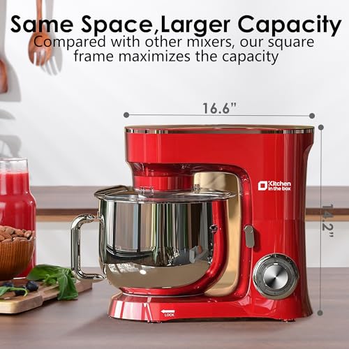 900W 8.5 QT Tilt-head Stand Mixer with Dough Hook, Wire Whip, Flat Beater & Splash Guard Q12582