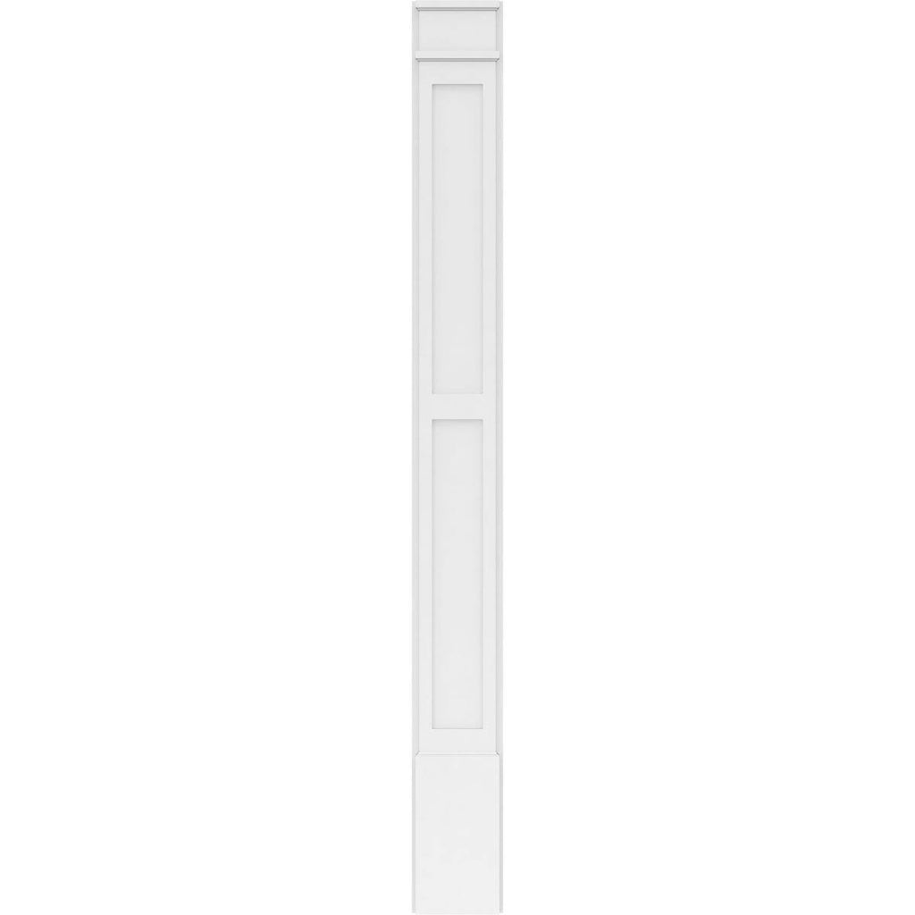 Two Equal Flat Panel PVC Pilaster with Decorative Capital & Base (Pair) O32021