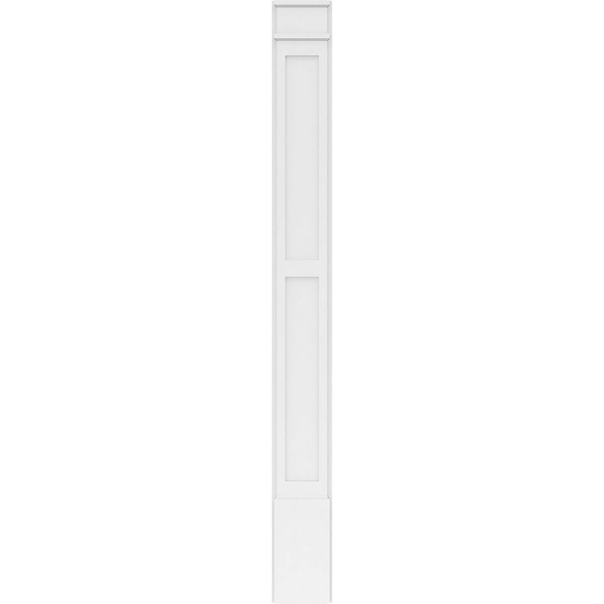 Two Equal Flat Panel PVC Pilaster with Decorative Capital & Base (Pair) O32021