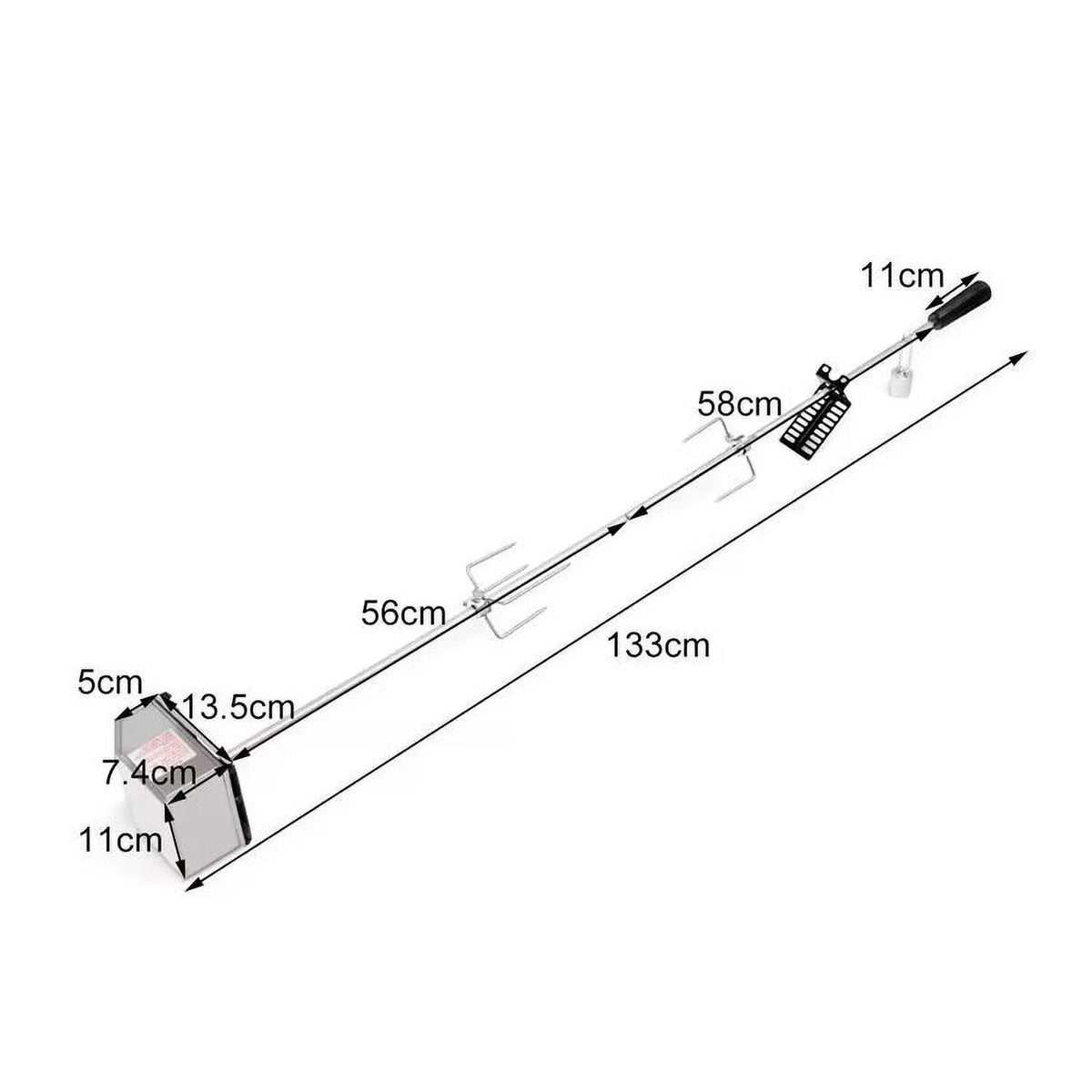 110V Stainless Steel Universal Complete Grill Rotisserie Kit F70870