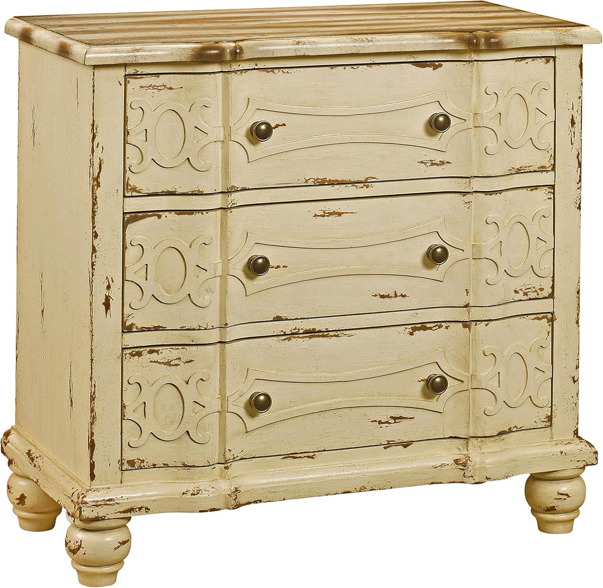 Cream Ornate Drawer Chest Storage Cabinet Z29669