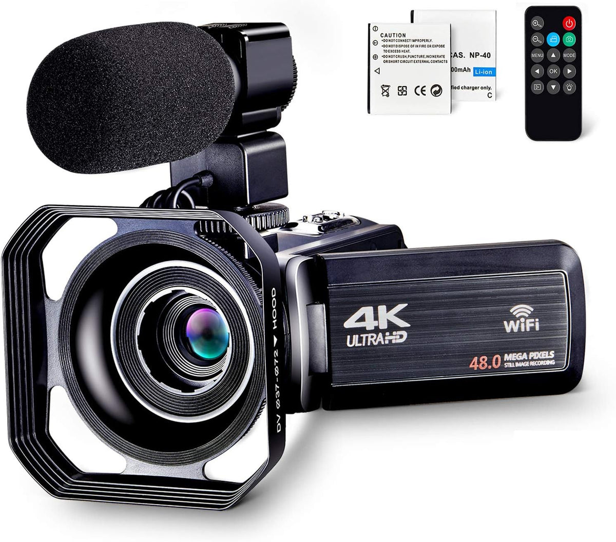4K 48MP Camcorder with Microphone & Remote Control WiFi Digital Camera B38271