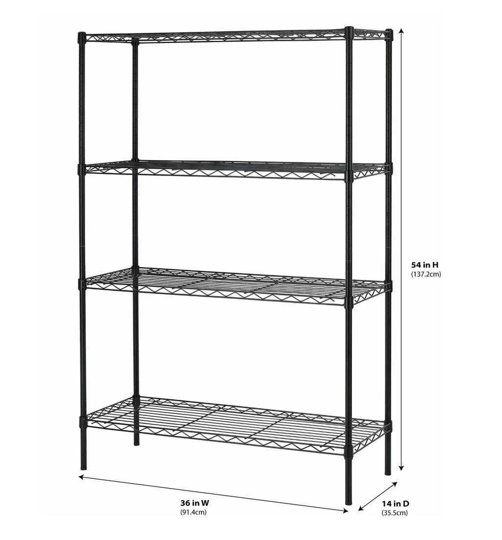 Steel 4-Tier Storage Shelf Unit White T5152
