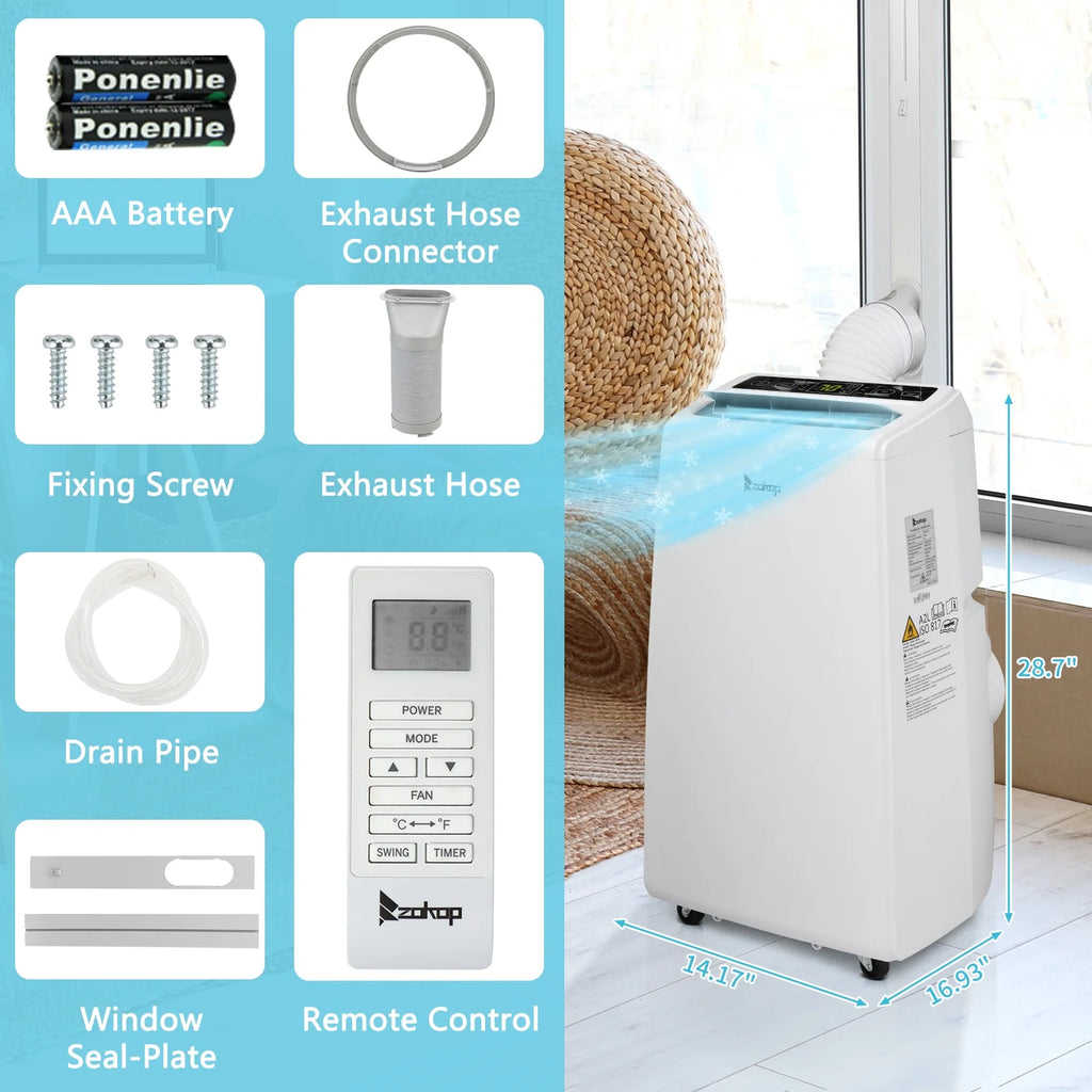 5100 BTU Portable Air Conditioner & Dehumidifier White E3395