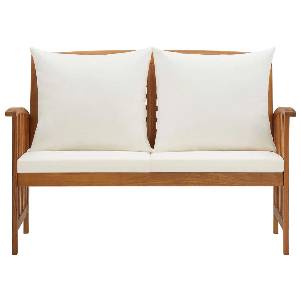 Patio Bench with Cushions Solid Acacia Wood J961868