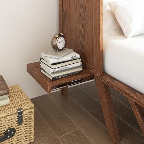 Full Size Murphy Cabinet Bed with USB Port and Removable Shelves, Solid Pine Wood P8540