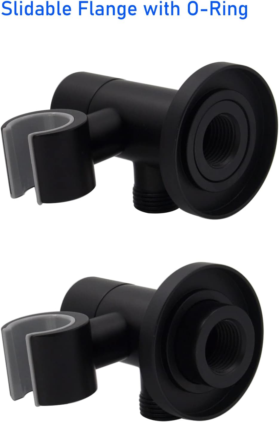Solid Brass Matte Black Wall Supply Elbow with Hand Shower Holder P218818