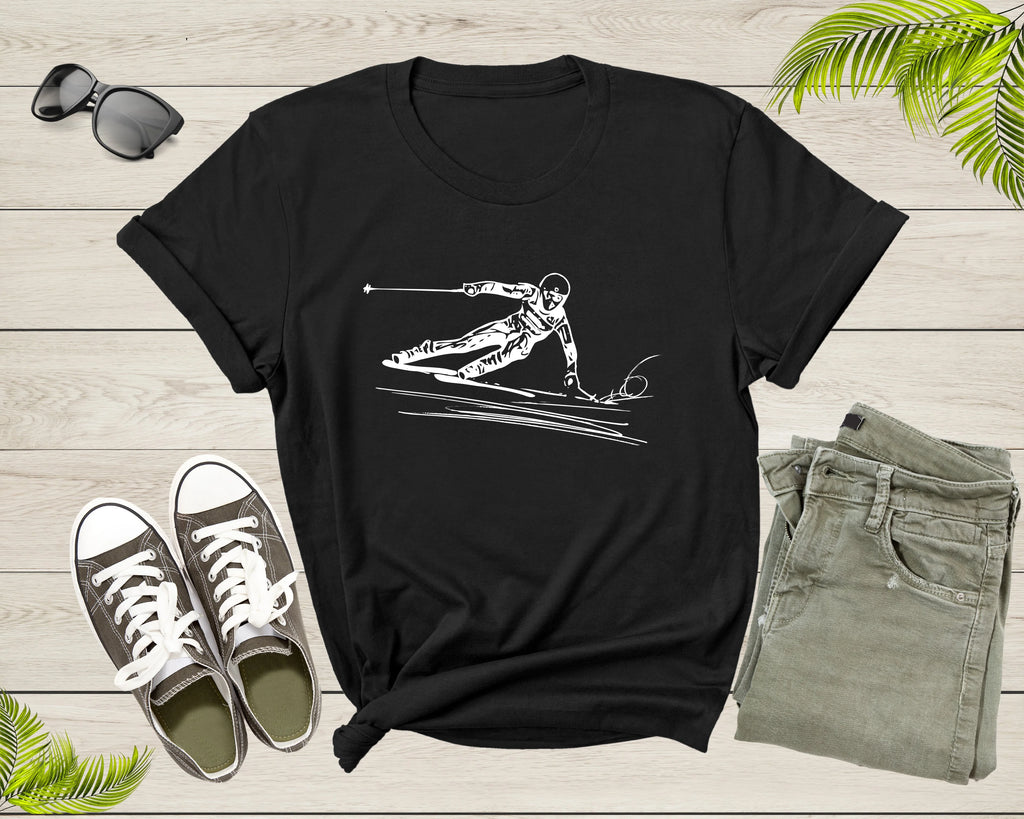 Ski Downhill Slalom Skier T-Shirt M508