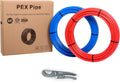 Blue & Red 1/2 inch 2 Rolls x75 ft (150 ft) Pex-b Pipe/Tubing with Pipe Cutter Y136683