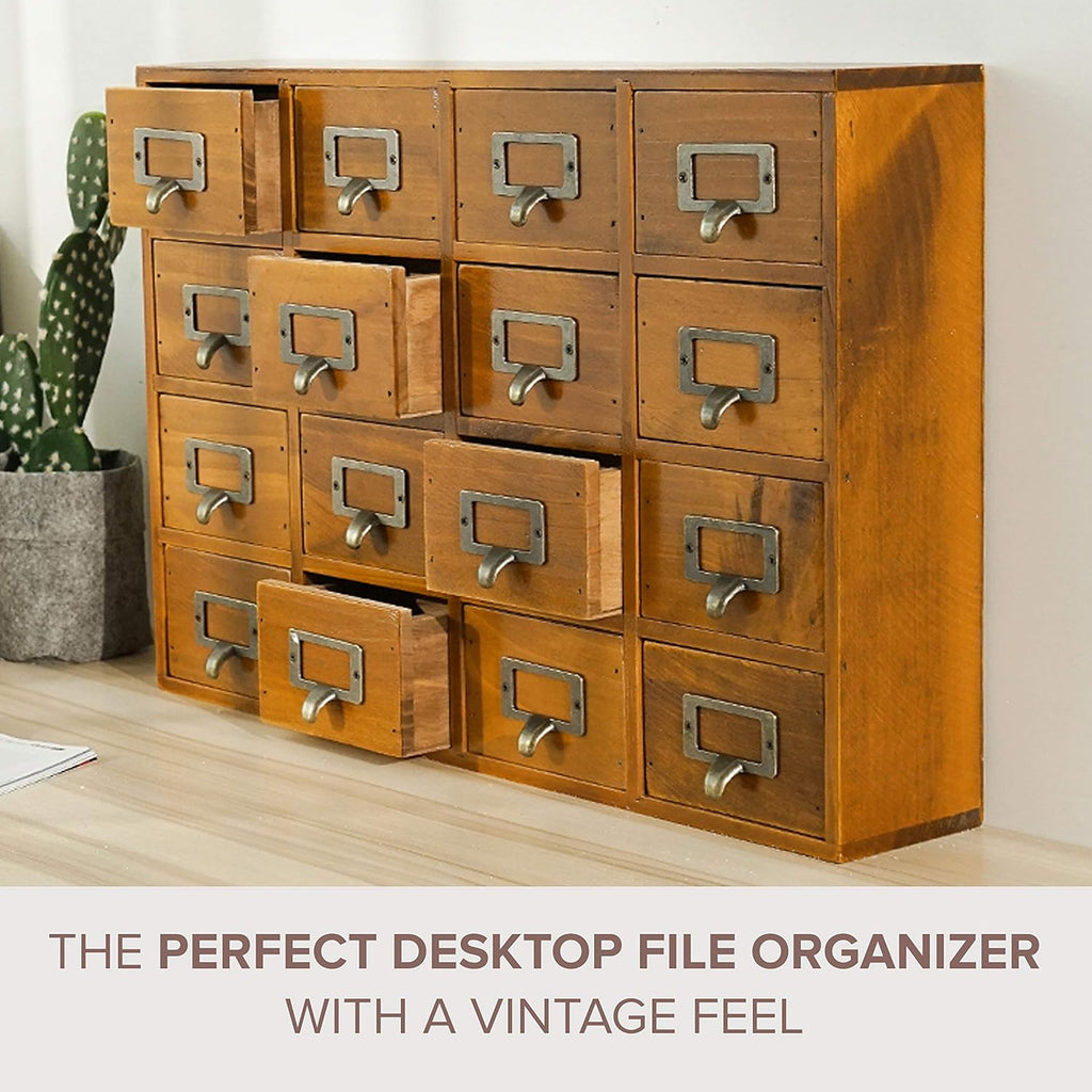 Wooden Desk Drawer Organizer with 16 Drawers T817