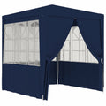 6.6'x6.6' Blue Party Tent with Side Walls Q612