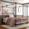 Queen Size Black Metal Canopy Bed Frame Q726089