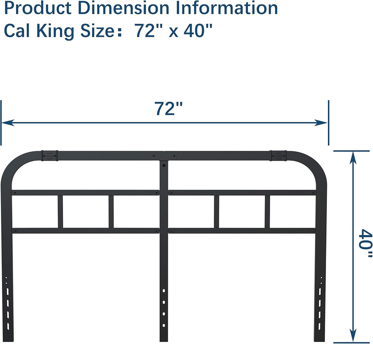 Black Metal Steel California King Bed Headboard Pack of 2 S871882
