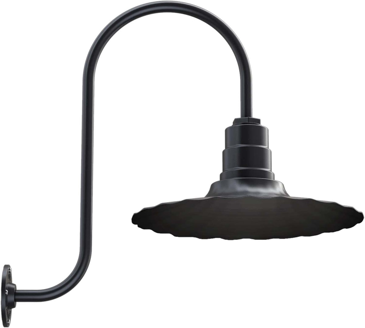 16 inch Radial Wave 23 inch Gooseneck Galvanized Barn Light D851140