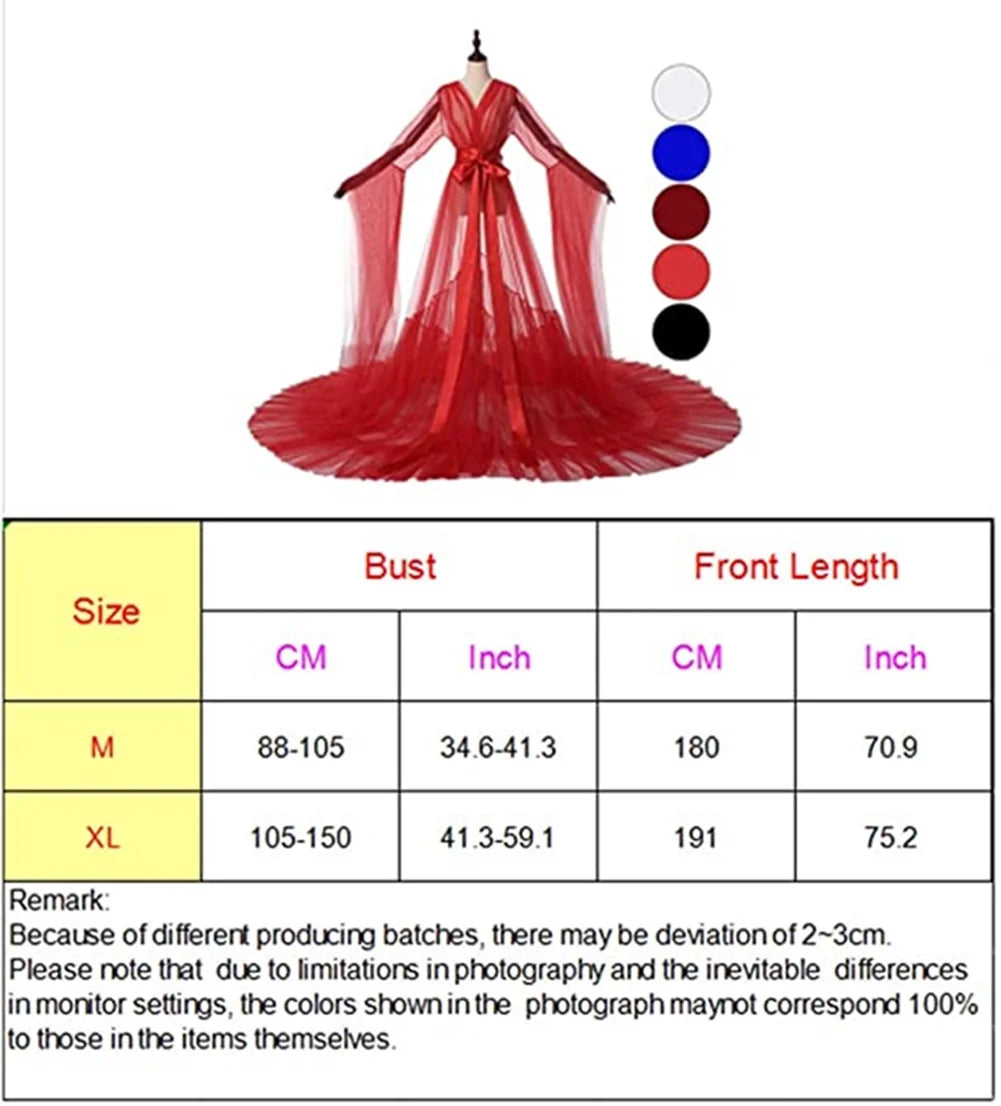 Sheer Long Tulle Robe G44090