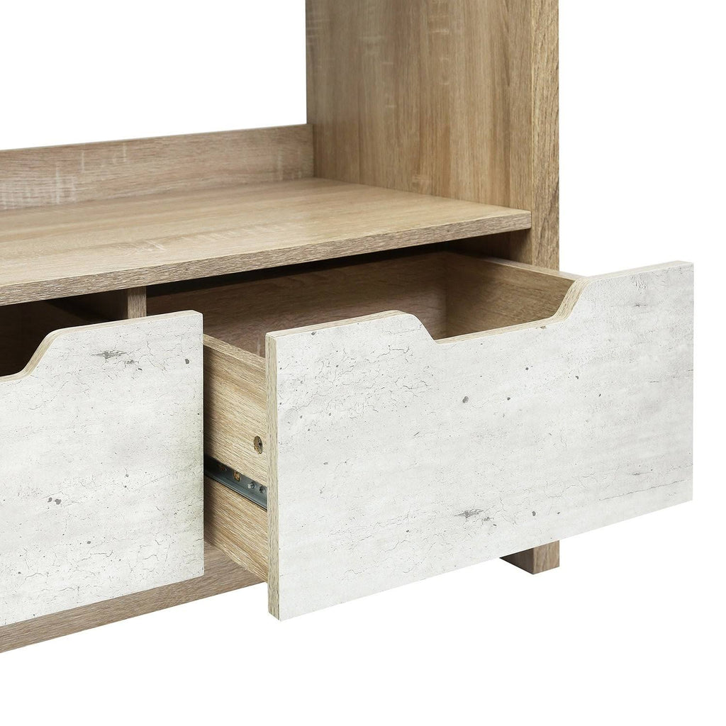 3-Shelf Bookcase with Drawers - Oak Q84638