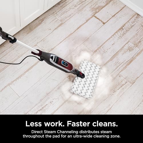 White Steam Mop with 2 Washable Pads I627