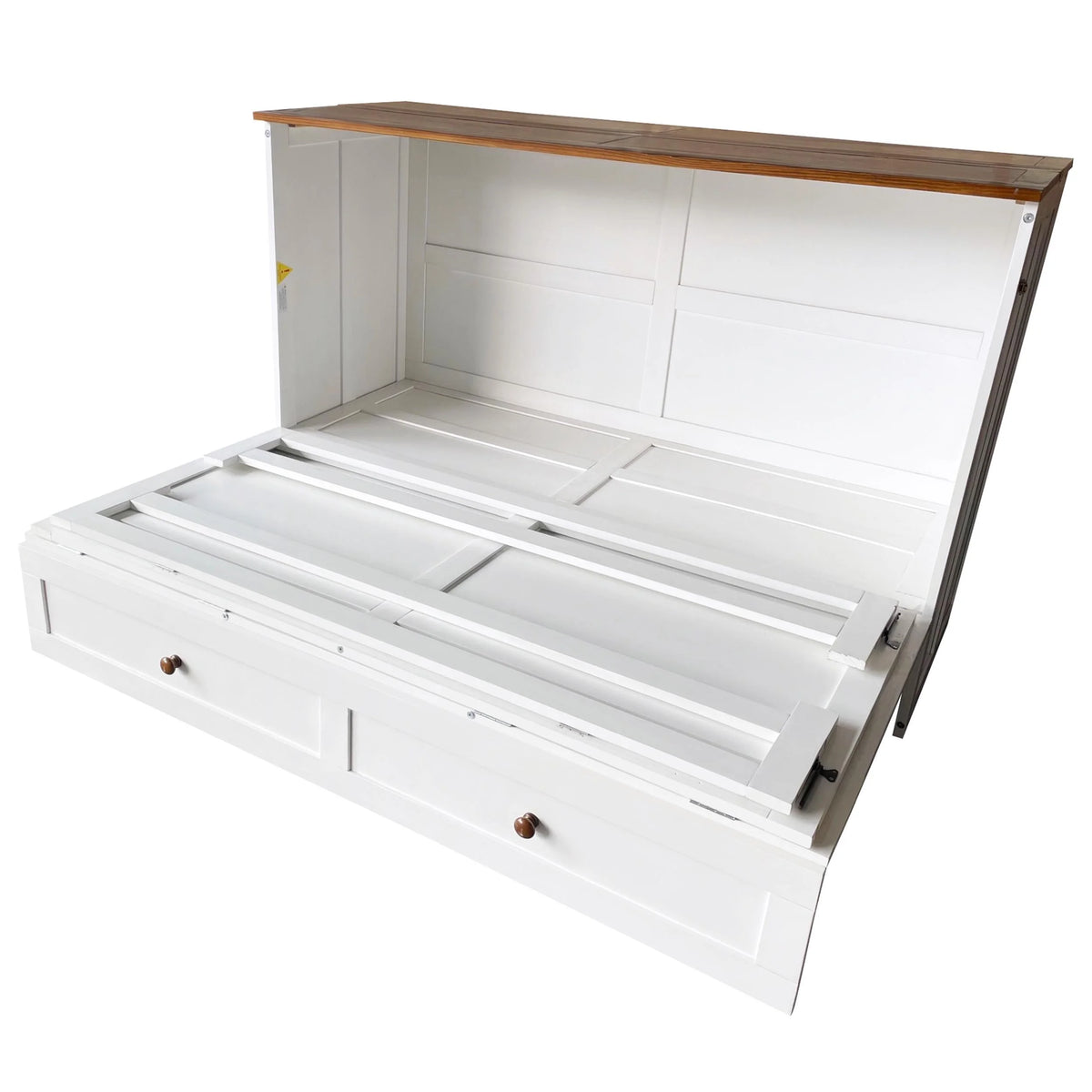 Queen Size Solid Wood Murphy Bed with Storage Drawer J391001