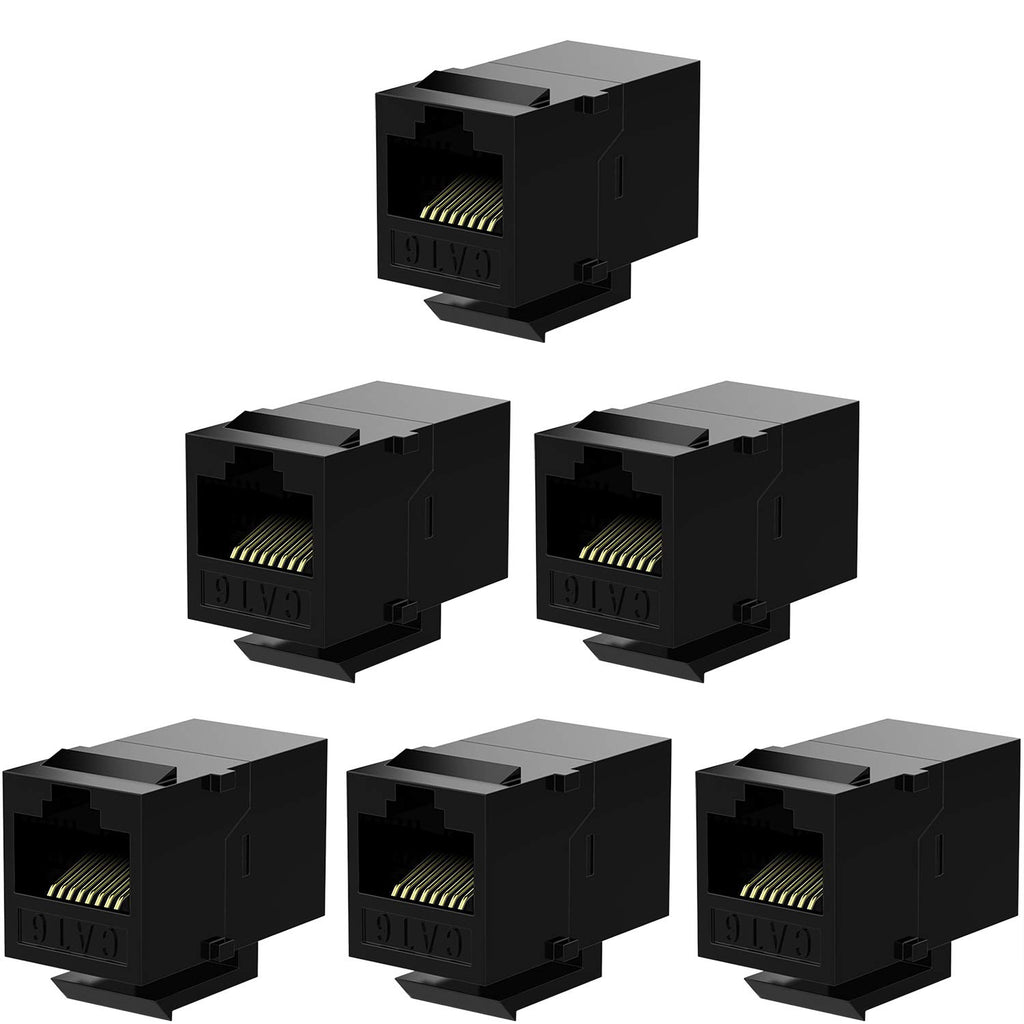 Black Cat6 Inline Coupler 6 Pack I263228
