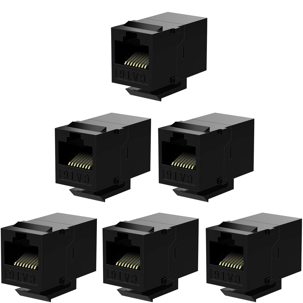 Black Cat6 Inline Coupler 6 Pack I263228